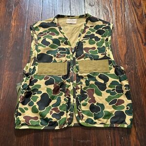 Vintage SafTBak Hunting Vest Men Size M Medium‎ Duck Camo Camouflage Utility USA